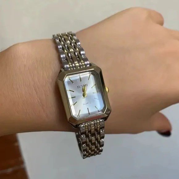 Women's Gold and Silver Watch
Quartz Watch – White Dial ✨ - Picture 13 of 17